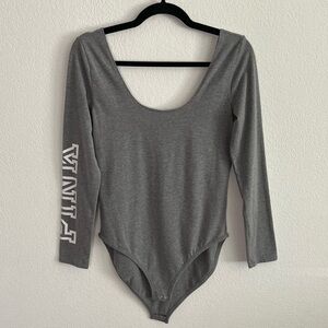 Victoria’s Secret Pink Grey Scoop Neck Bodysuit